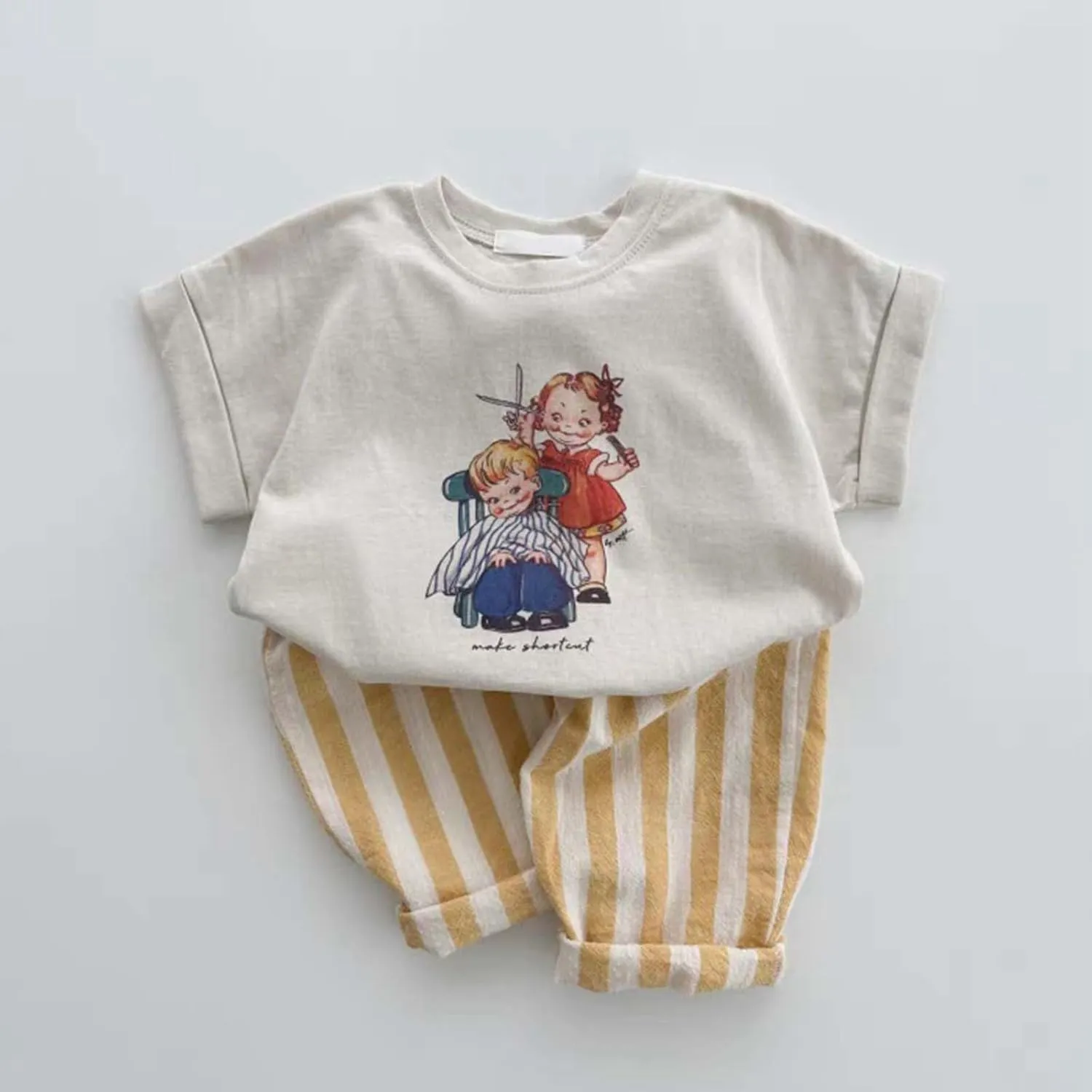 Baby Boys' Striped Pull-on Jogger Pants Harem Pants Classic Fit Elastic Waist Kids Toddler Bloomer Long Pants