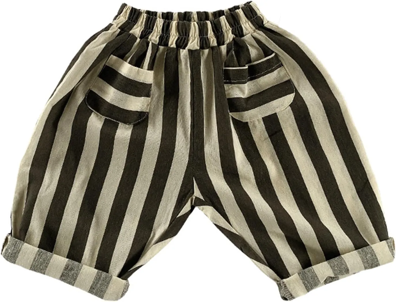 Baby Boys' Striped Pull-on Jogger Pants Harem Pants Classic Fit Elastic Waist Kids Toddler Bloomer Long Pants