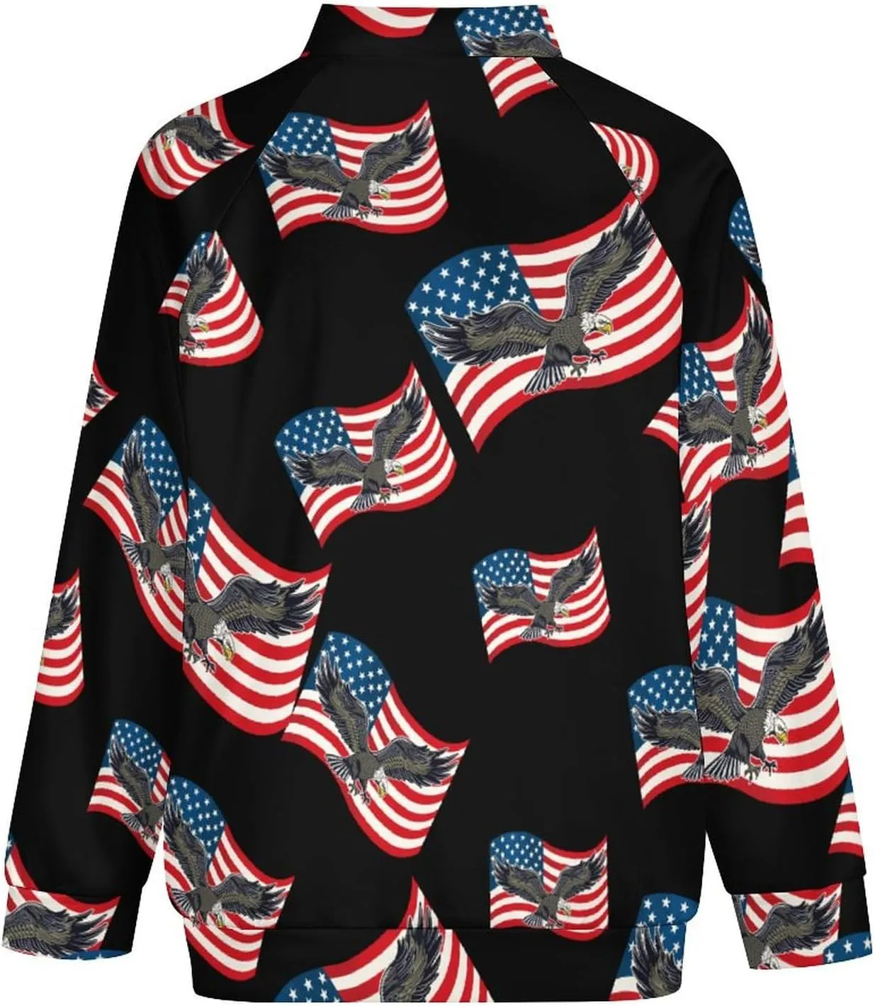 Bald American Eagle And USA Flag Bomber Jacket Men Lightweight Causal Flight Windbreaker Track Jacket Shirt