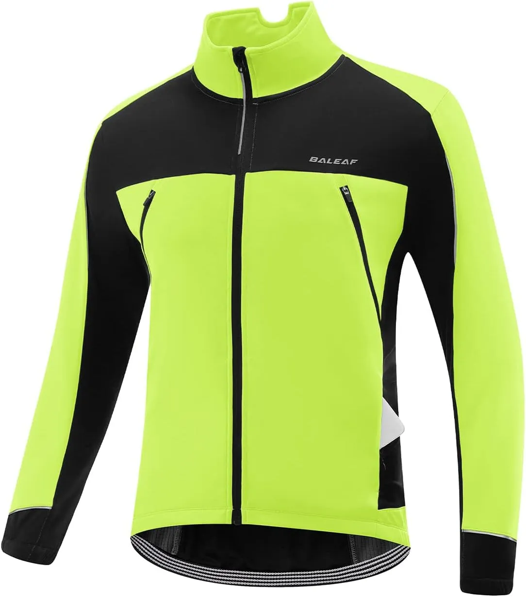 baleaf Men's Winter Jacket Windproof Softshell Thermal Warm Pockets Cycling Running Mountain Biking Cold Weather Gear