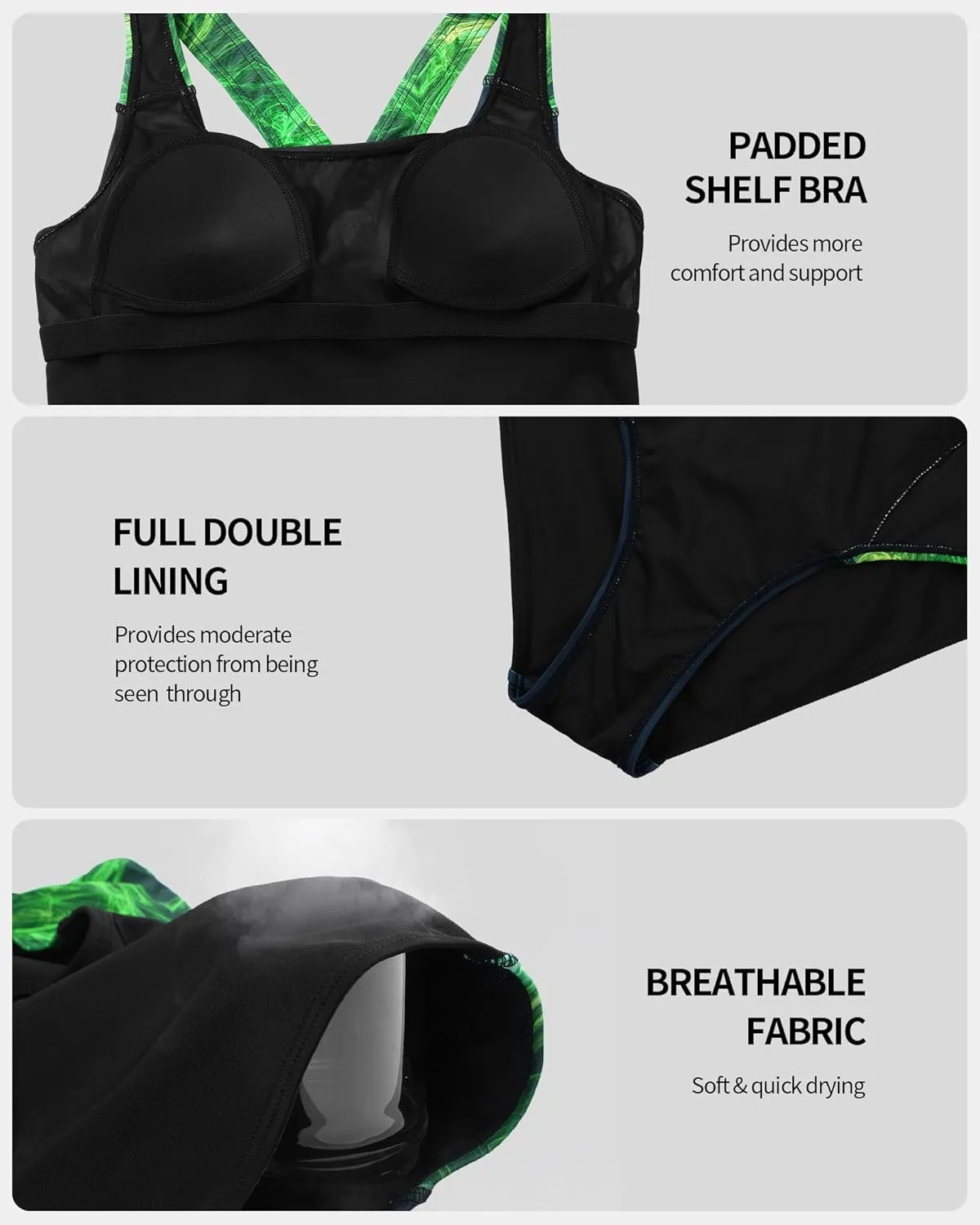 beautyin Women One Piece Athletic Lap Swimming Competition Racing Swimsuit