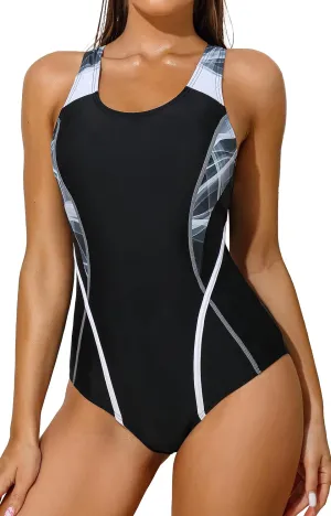 beautyin Women One Piece Athletic Lap Swimming Competition Racing Swimsuit