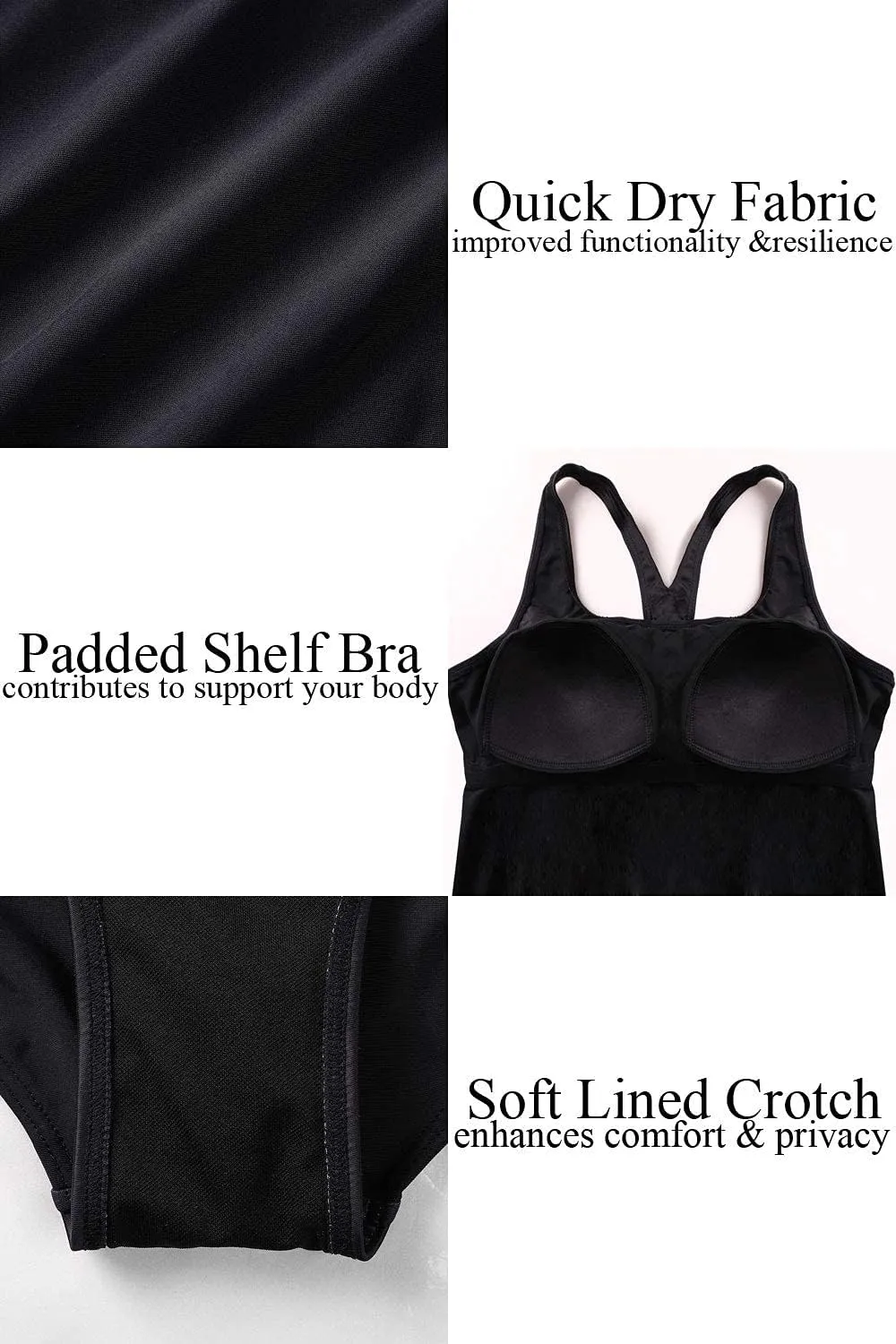 beautyin Women One Piece Athletic Lap Swimming Competition Racing Swimsuit