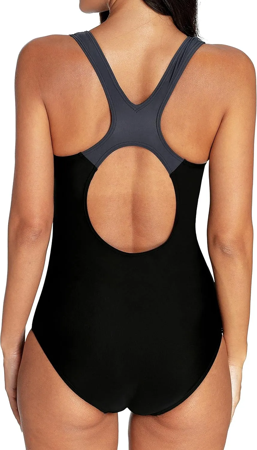 beautyin Women One Piece Athletic Lap Swimming Competition Racing Swimsuit