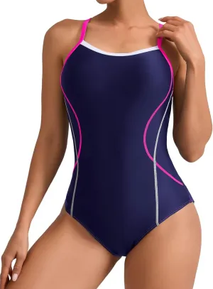 beautyin Womens Adjustable Strap One Piece Swimsuit Athletic Bathing Suit Competitive Swimwear