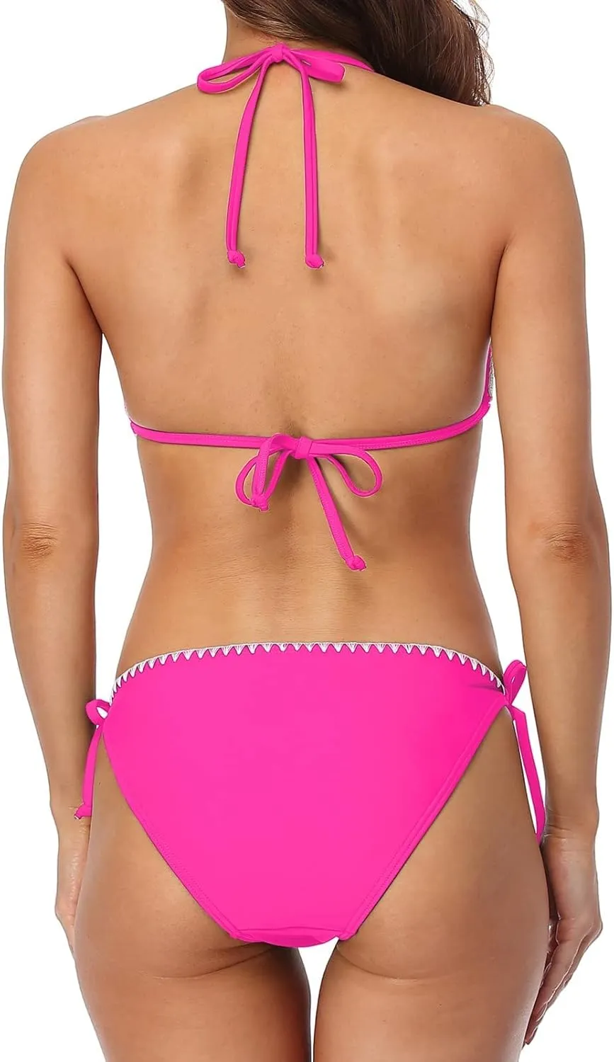beautyin Women's Bikini Swimsuit Triangle String Halter Two Piece Bathing Suits