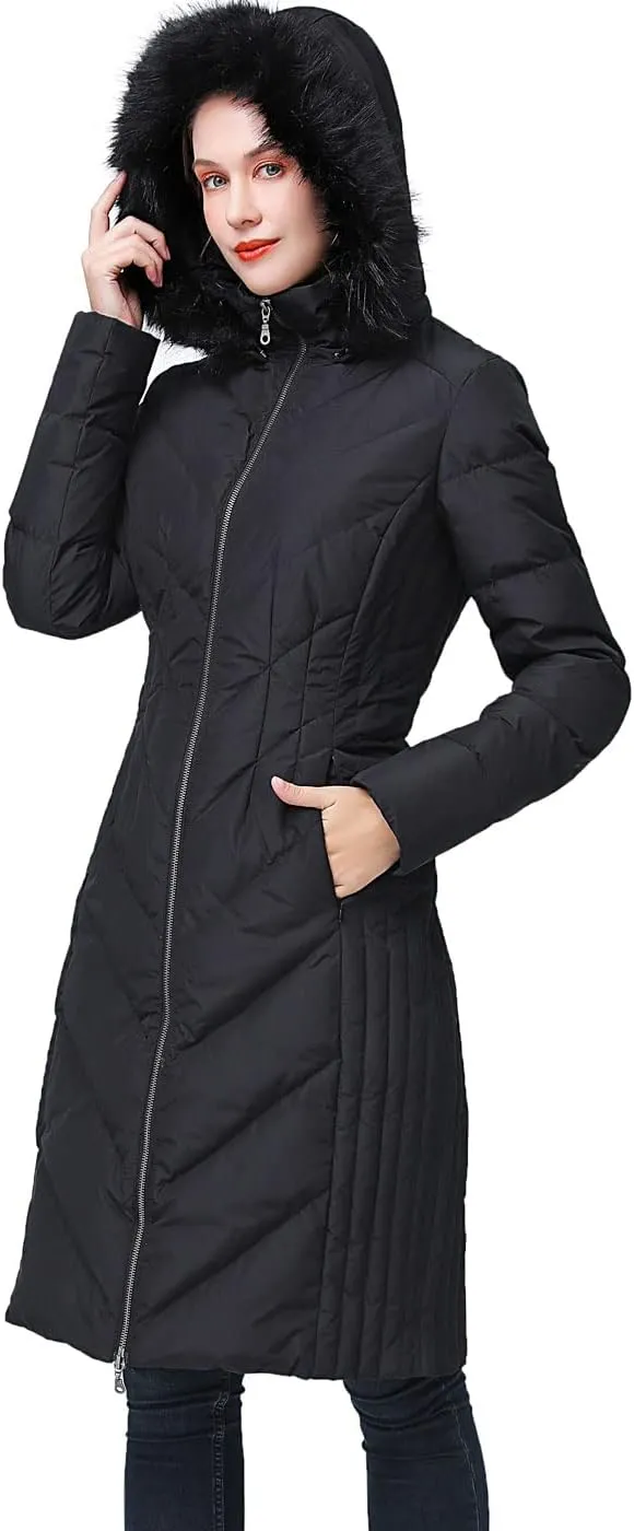 BGSD Women Waterproof Hooded Long Down Coat Novelty Winter Jacket - Regular & Plus Size