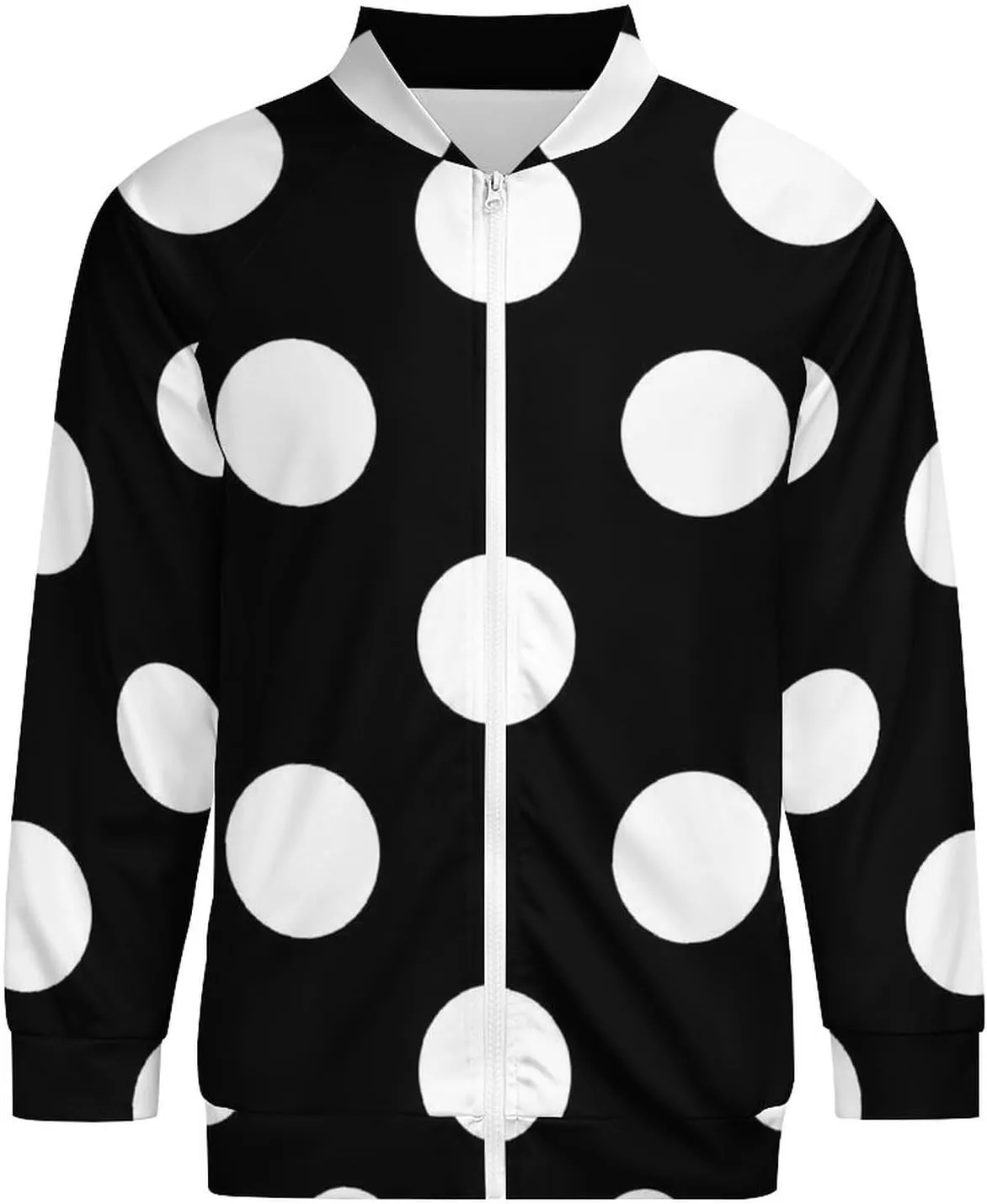 Big Polka Dot Pattern Lightweight Bomber Jacket Men Golf Fashion Coat Track Jackets Casual Windbreaker Shirt