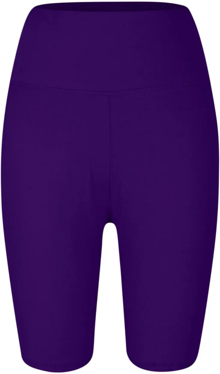 Biker Shorts Women Plus Size High Waisted Tummy Control Gym Workout Running Athletic Shorts with Pockets
