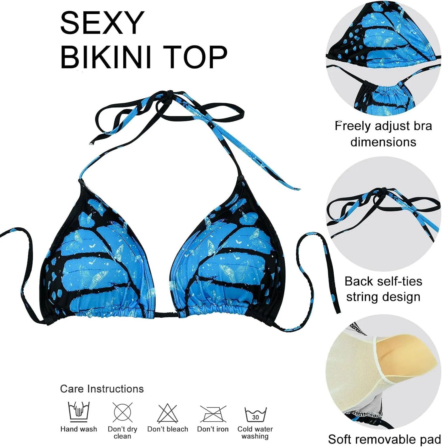 Bikini Set for Women Two Piece Swimsuits V Neck Halter String Triangle Bathing Suits