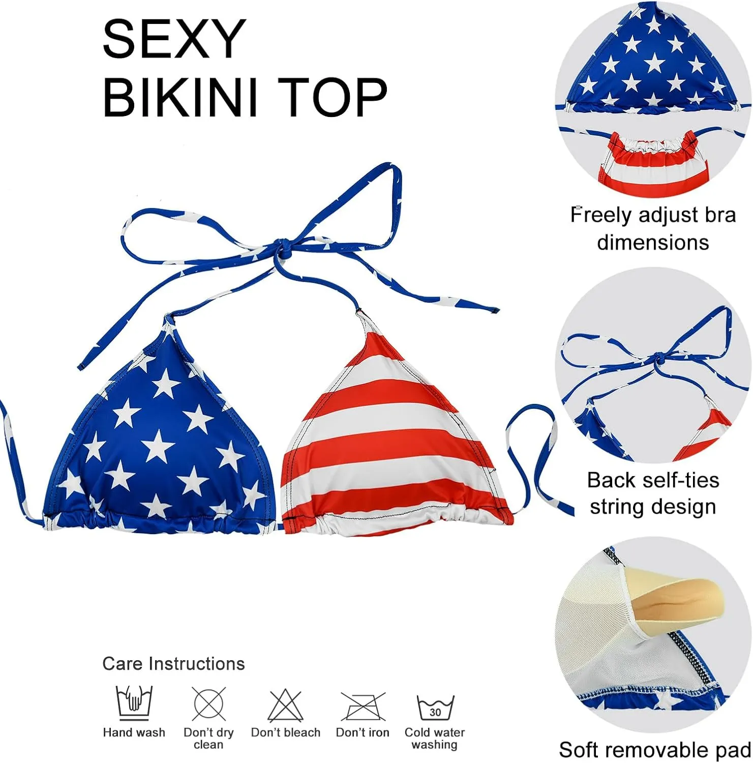 Bikini Set for Women Two Piece Swimsuits V Neck Halter String Triangle Bathing Suits