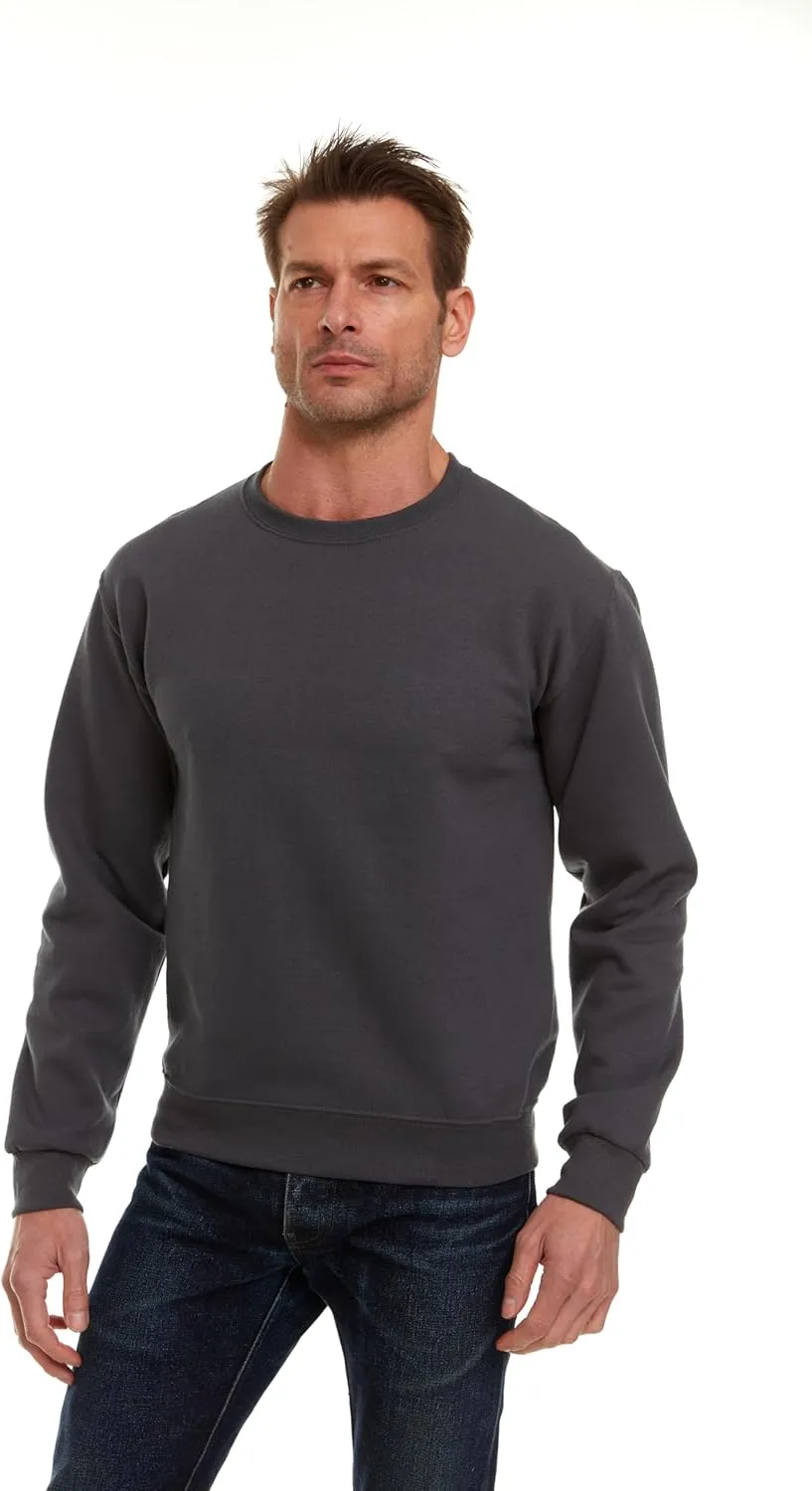 BILLIONHATS 3 Pack Mens Crewneck Sweater Bulk Multipack, Cotton, Screenprinting Sweat Shirts For Men, Layer Shirt