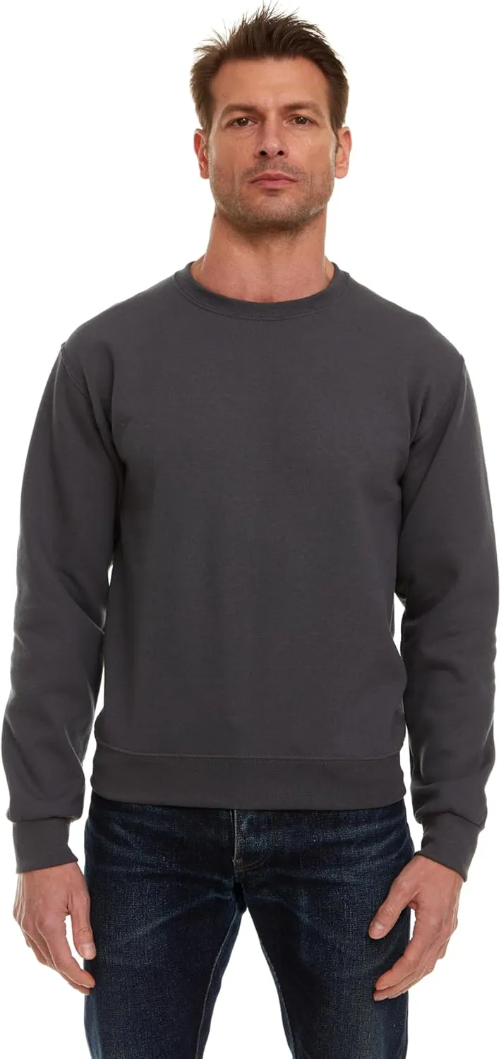 BILLIONHATS 3 Pack Mens Crewneck Sweater Bulk Multipack, Cotton, Screenprinting Sweat Shirts For Men, Layer Shirt