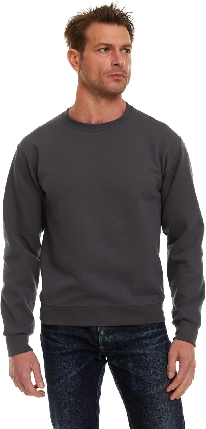 BILLIONHATS 3 Pack Mens Crewneck Sweater Bulk Multipack, Cotton, Screenprinting Sweat Shirts For Men, Layer Shirt