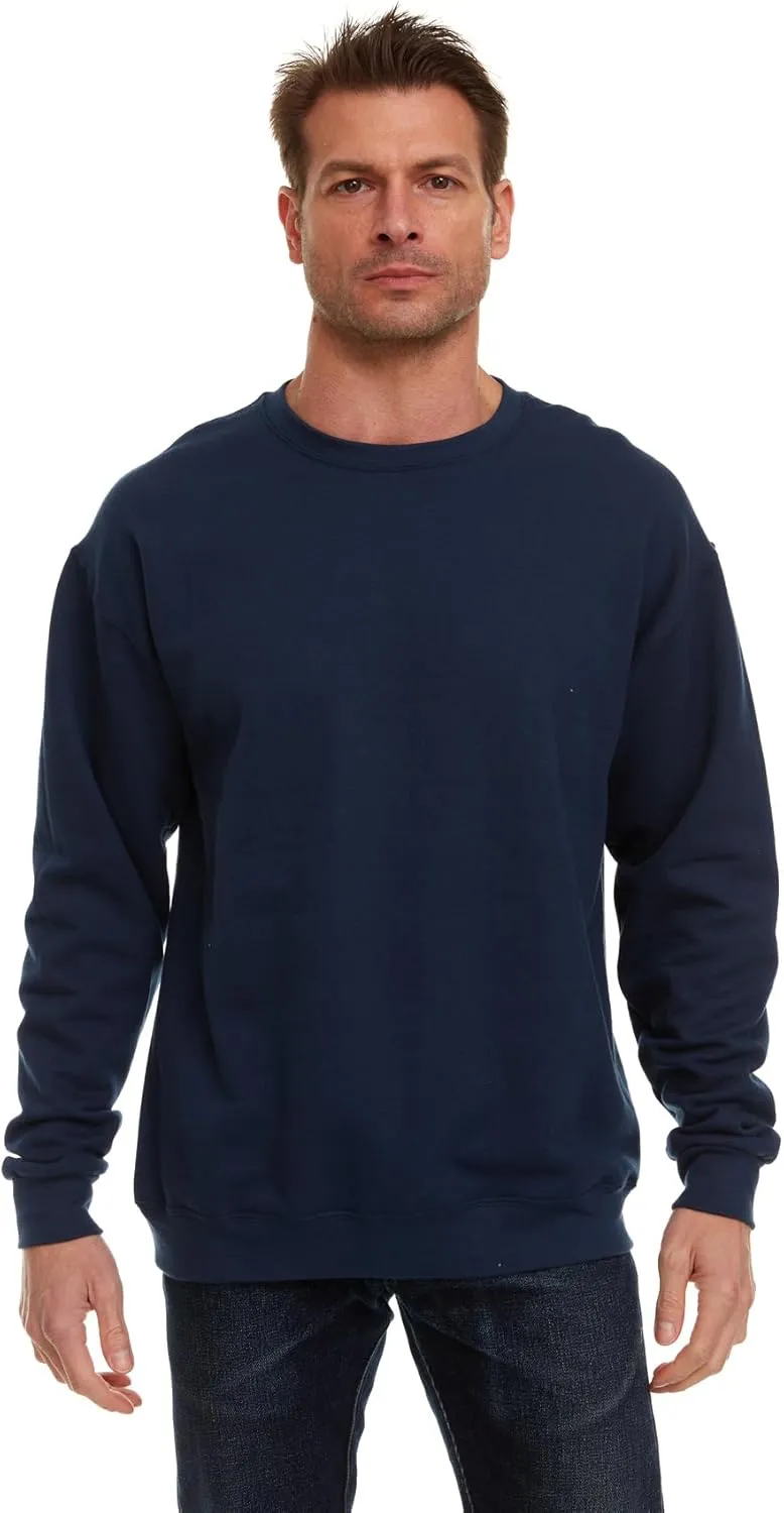 BILLIONHATS 3 Pack Mens Crewneck Sweater Bulk Multipack, Cotton, Screenprinting Sweat Shirts For Men, Layer Shirt