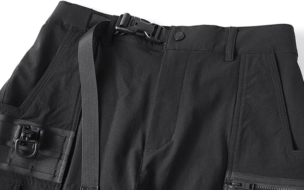 Black Cargo Pants Men Streetwear Jogger Pants Techwear Multiple Pockets Tactical Pant Male Elastic Waist Trousers