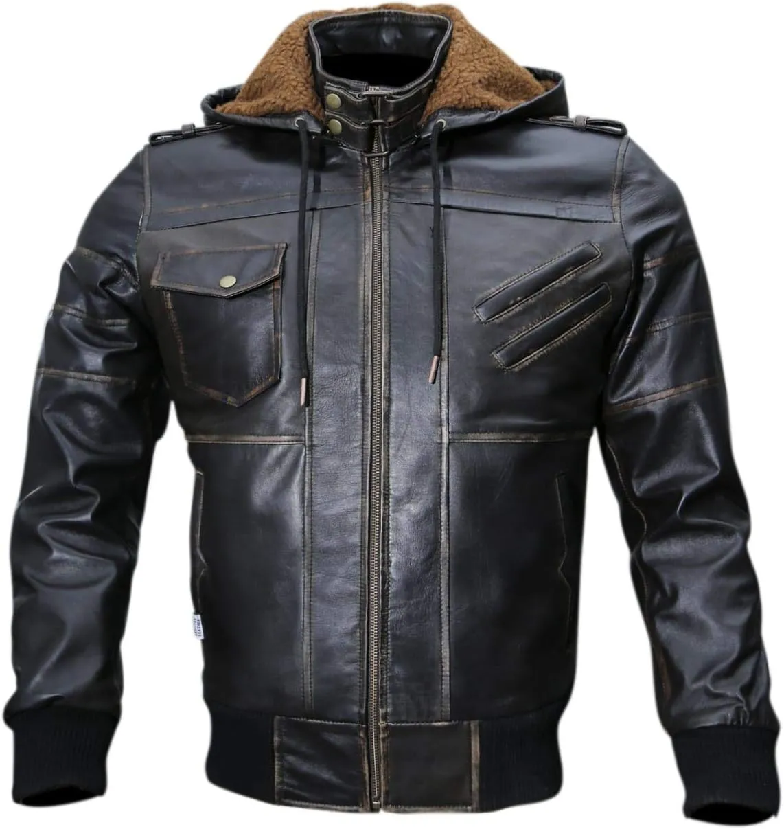 Black Casual Real Leather Jacket for Mens | Genuine Lambskin Motorcycle Biker Jackets