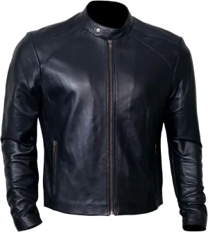 Black Casual Real Leather Jacket for Mens | Genuine Lambskin Motorcycle Biker Jackets