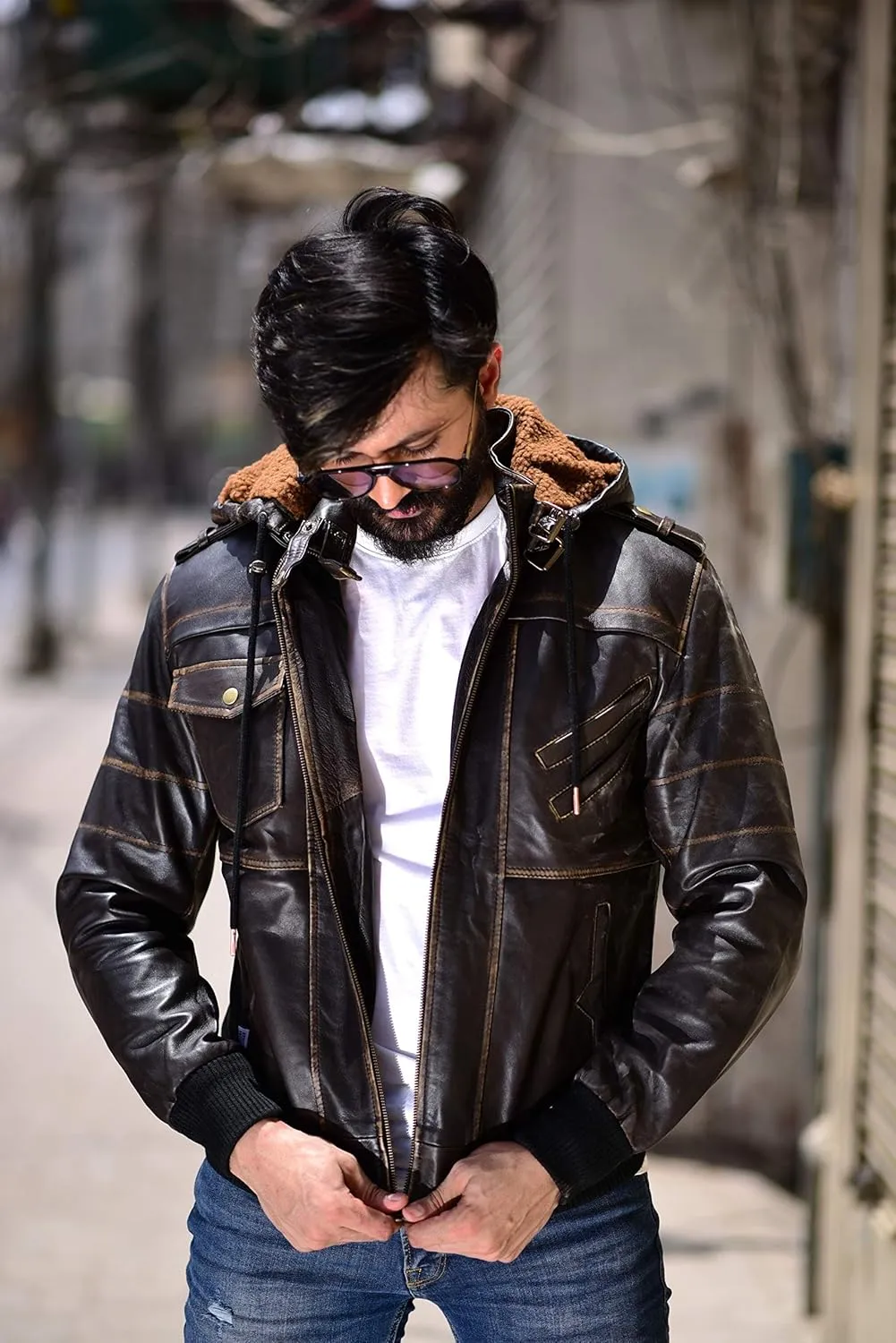 Black Casual Real Leather Jacket for Mens | Genuine Lambskin Motorcycle Biker Jackets