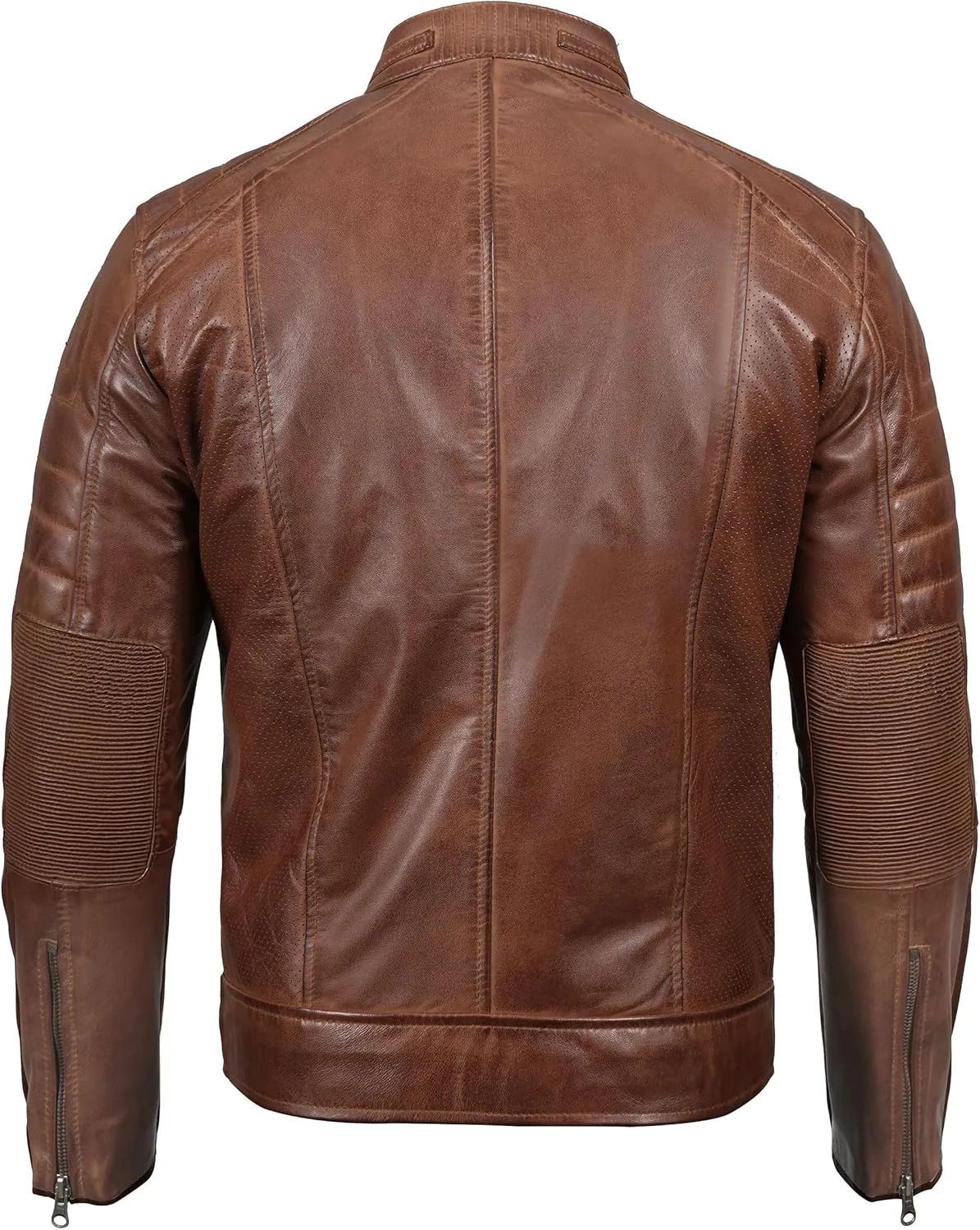 Blingsoul Real Lambskin Men's Leather Jackets - Cafe Racer Style Premium Leather Jacket Men