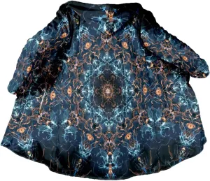 BLOOM Mandala Psychedelic 3D Print Dream Cloak Thick Warm Hooded Men Overcoat Windproof Fleece Jacket