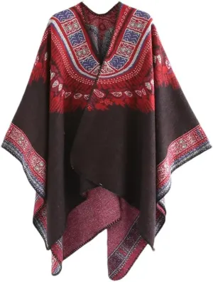 Bohemian Ethnic Style Collar Imitation Cashmere Warm Windproof Cape Tourism Photo Cloak