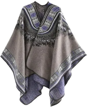 Bohemian Ethnic Style Collar Imitation Cashmere Warm Windproof Cape Tourism Photo Cloak