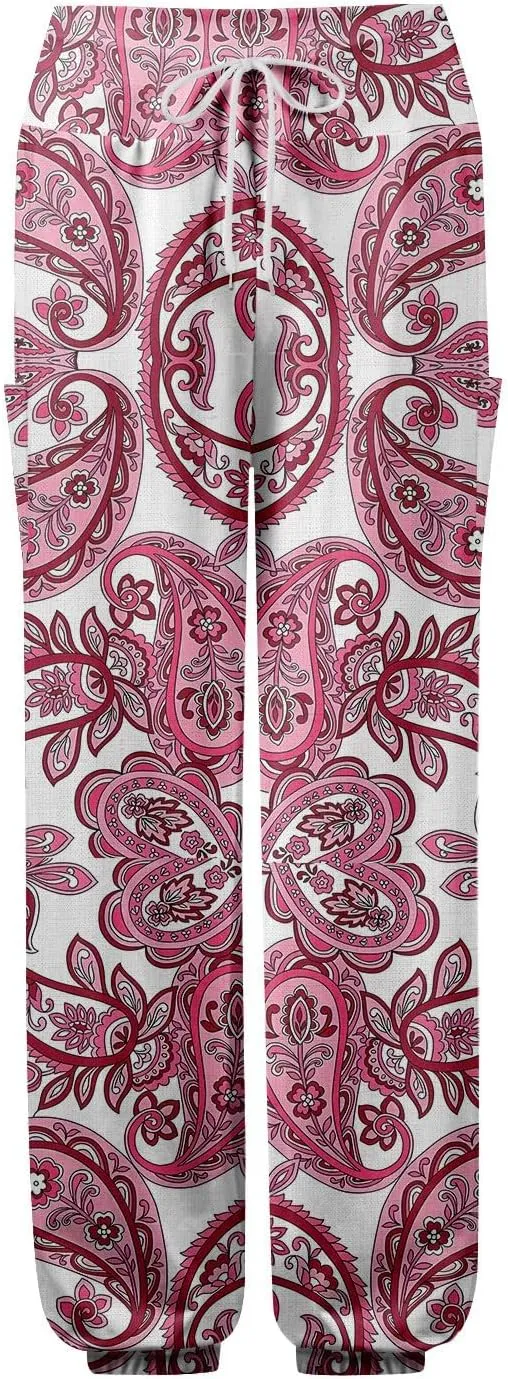 Boho Pants for Women - Hippie Harem Pants Women - Womens Flowy Pant with Pockets Comfy Bohemian Flowy Hippie Clothes E1