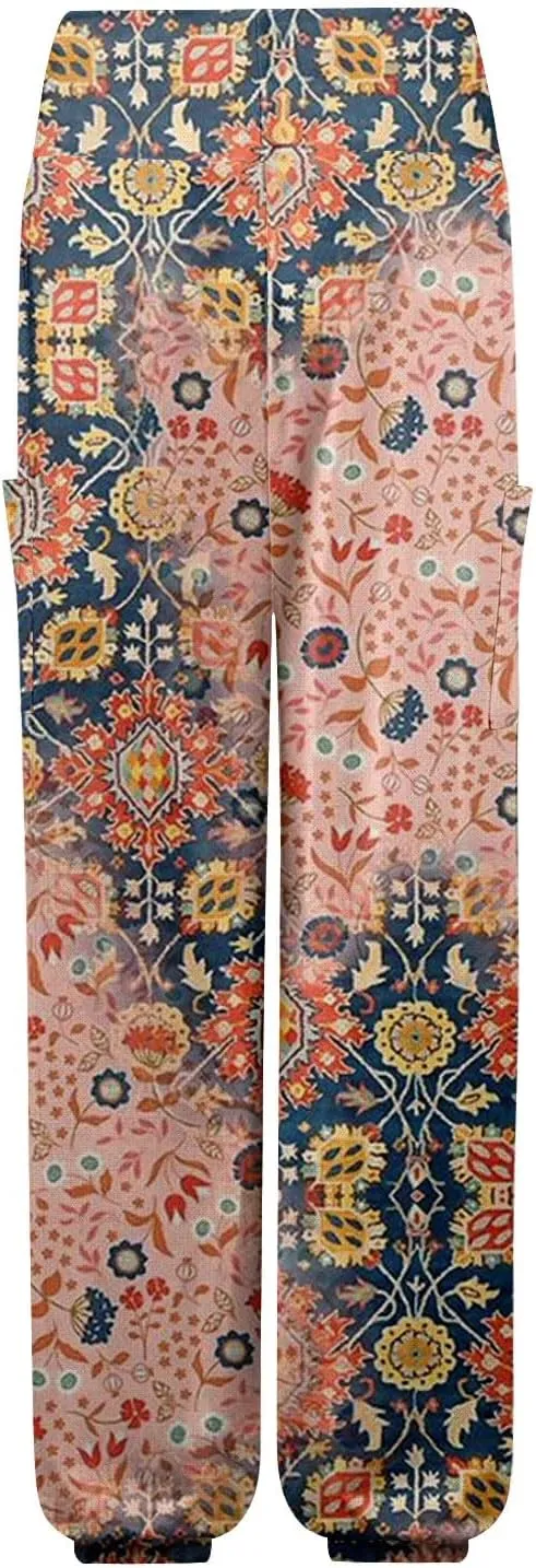 Boho Pants for Women - Hippie Harem Pants Women - Womens Flowy Pant with Pockets Comfy Bohemian Flowy Hippie Clothes E1