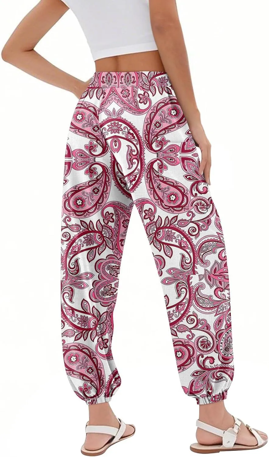 Boho Pants for Women - Hippie Harem Pants Women - Womens Flowy Pant with Pockets Comfy Bohemian Flowy Hippie Clothes E1