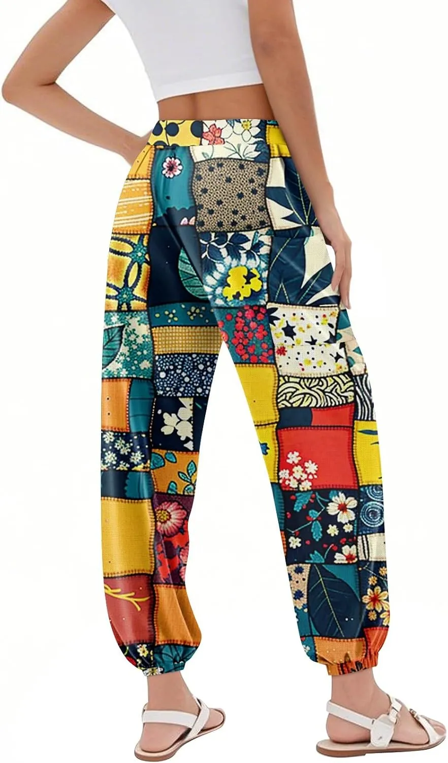 Boho Pants for Women - Hippie Harem Pants Women - Womens Flowy Pant with Pockets Comfy Bohemian Flowy Hippie Clothes L0