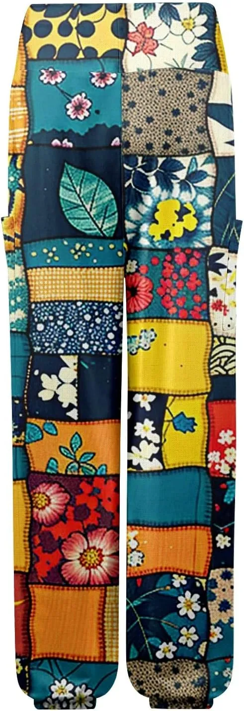 Boho Pants for Women - Hippie Harem Pants Women - Womens Flowy Pant with Pockets Comfy Bohemian Flowy Hippie Clothes L0