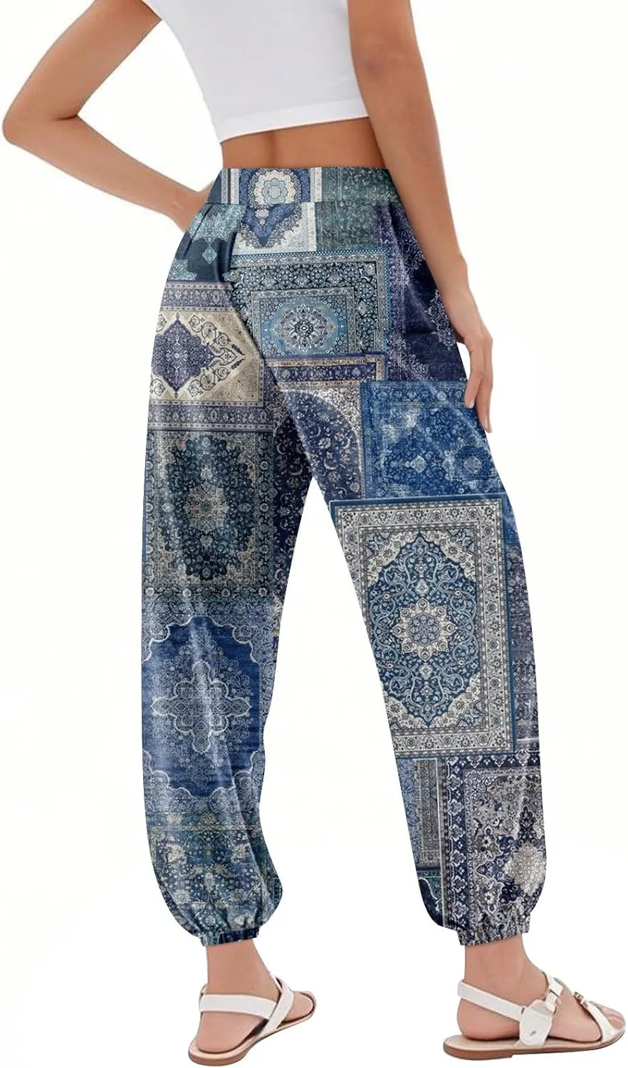 Boho Pants for Women - Hippie Harem Pants Women - Womens Flowy Pant with Pockets Comfy Bohemian Flowy Hippie Clothes L0