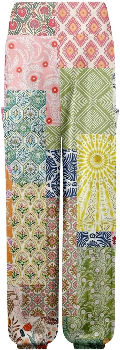 Boho Pants for Women - Hippie Harem Pants Women - Womens Flowy Pant with Pockets Comfy Bohemian Flowy Hippie Clothes L0