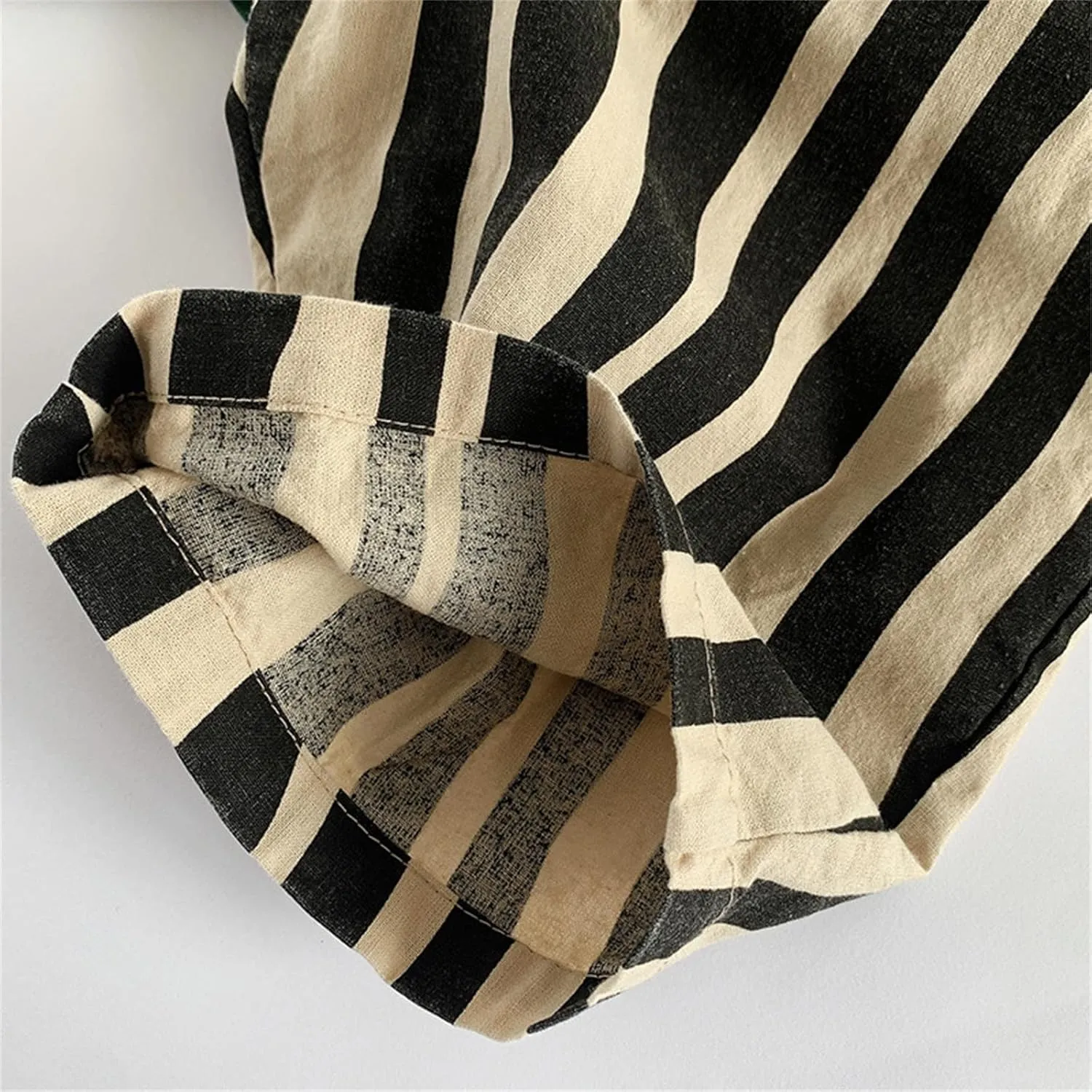 Boys' Cotton Linen Harem Bloomers Pants for Baby Toddler Striped Bloomer Elastic Basic Harem Joggers 0 Months 24 Month