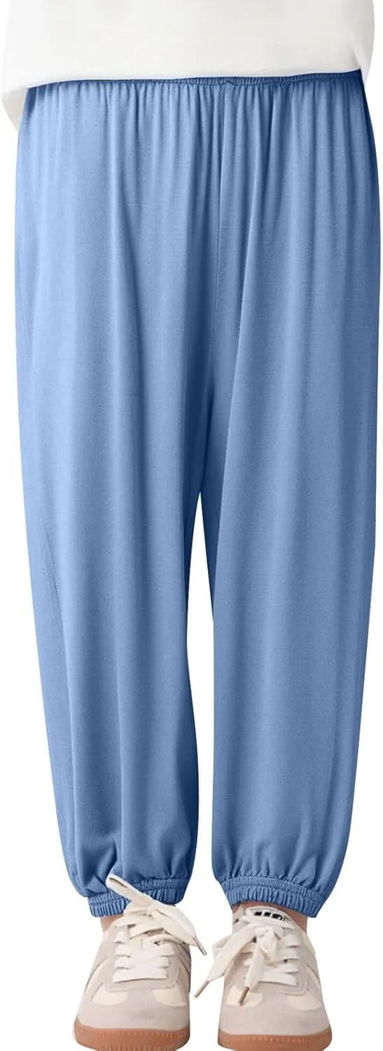 Boy's Girls Baggy Casual Harem Pants Kids Dance Solid Color Jogging Trousers Casual Loose Dance Sweat Pants