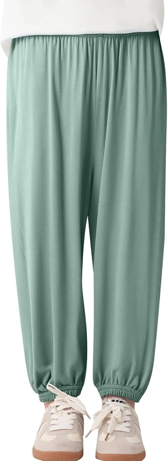 Boy's Girls Baggy Casual Harem Pants Kids Dance Solid Color Jogging Trousers Casual Loose Dance Sweat Pants