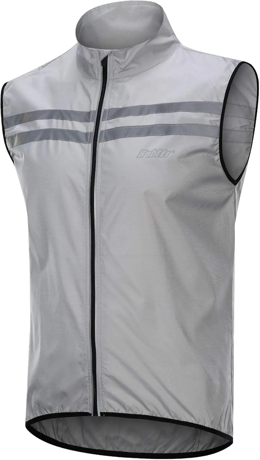 bpbtti Men's Hi-Viz Safety Running Cycling Vest Sleeveless Windbreaker vests- Windproof and Reflective