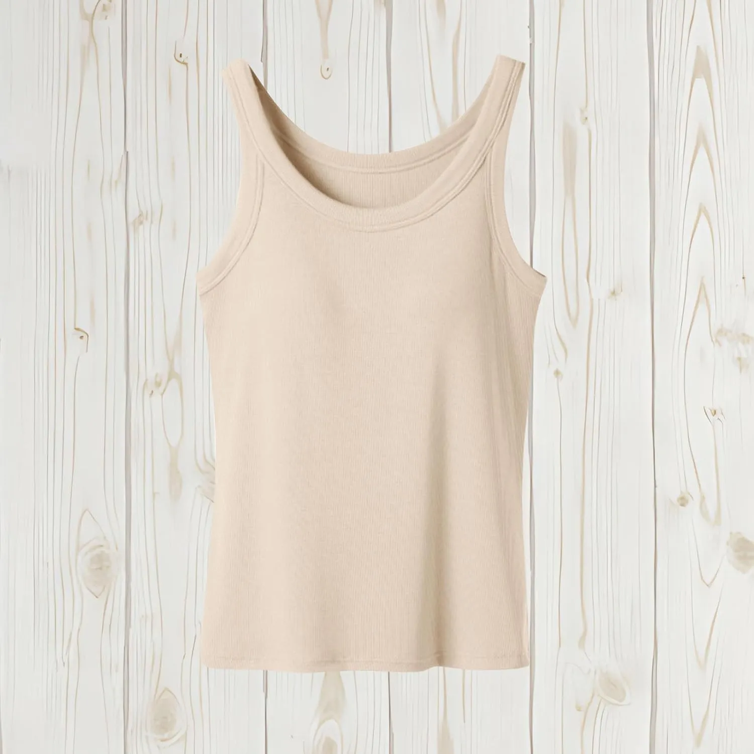Built in Bra Tank Tops for Women 2025 Ribbed Knit Casual Slim-Fit Tops Crew Neck Sleeveless Summer Basic Tanks