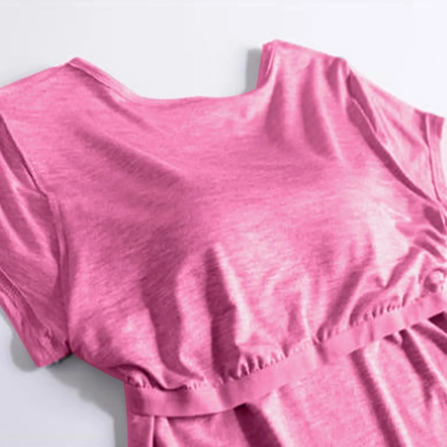 Built in Bra Tops for Women Plus Size Short Sleeve Tshirt Workout Sports Yoga T Shirt with Shelf Bra Pajama Top