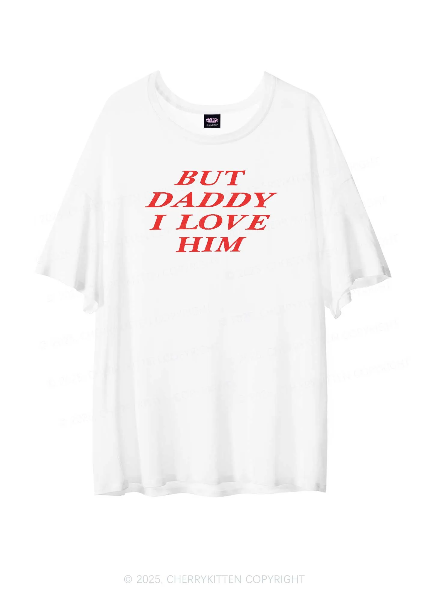 But Daddy I Love Him Pride Y2K Sheer Boyfriend Tee Cherrykitten