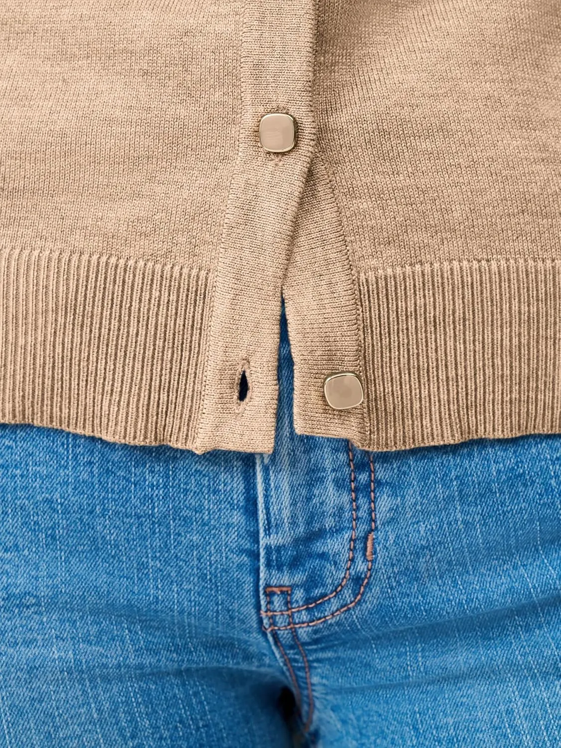 Cable & Gauge Women's Lady Button Front Cardigan Lightweight Button-Up Sweater, Crew Neck, 3/4 Sleeve, Versatile Layering Top