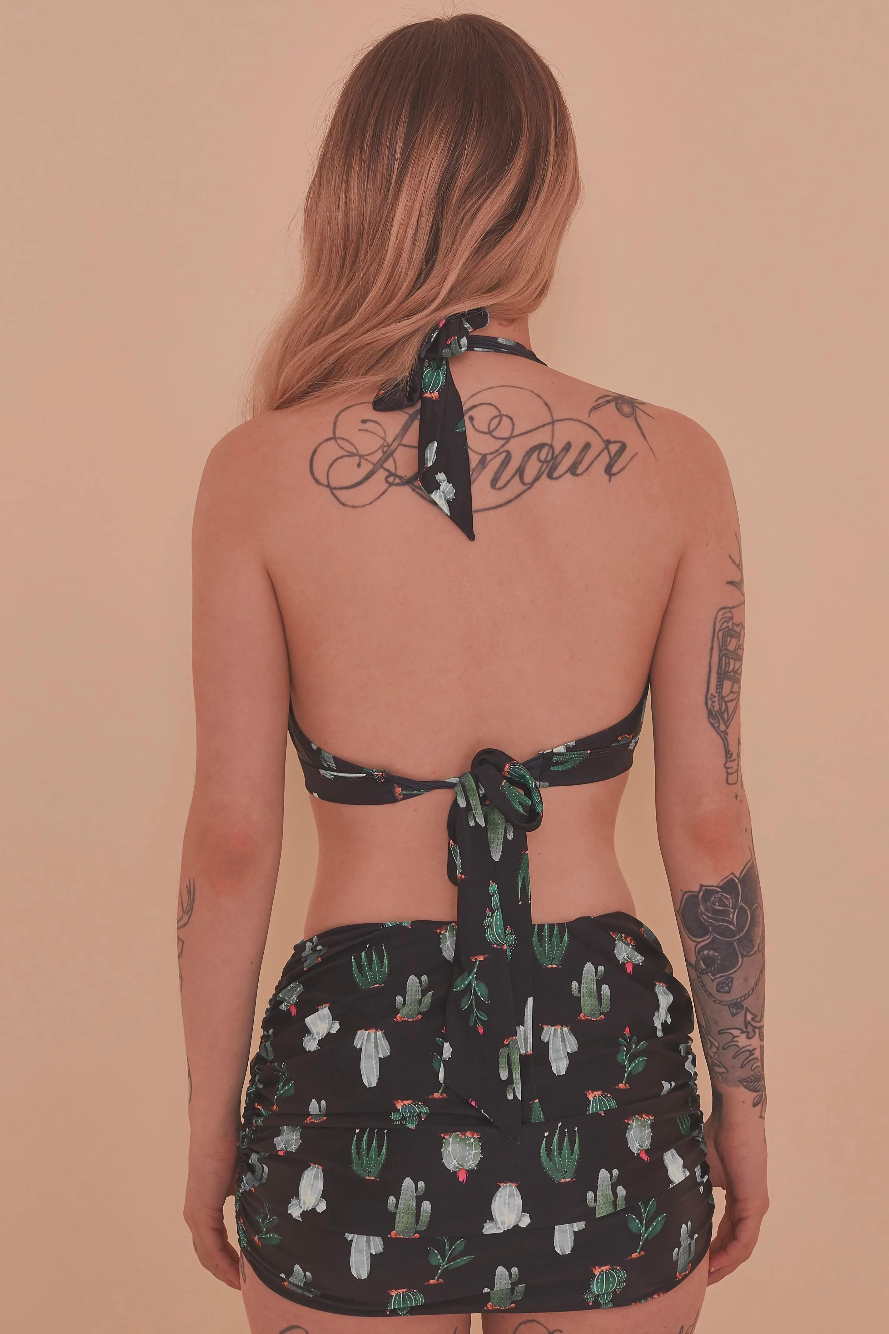 Cactus Ruched Triangle Bikini Top