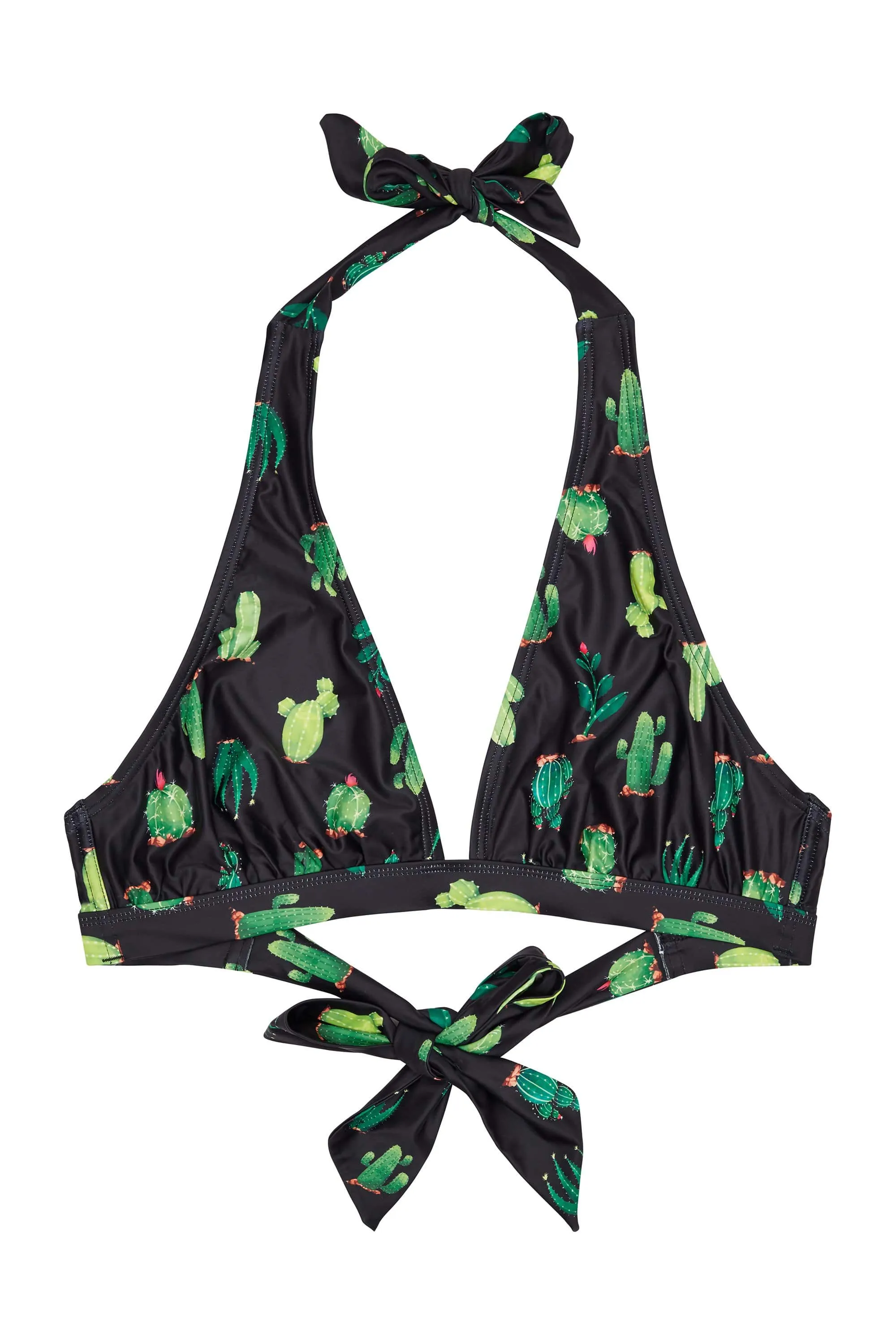 Cactus Ruched Triangle Bikini Top