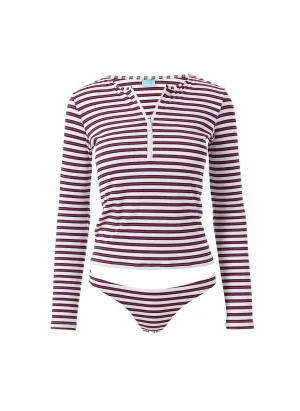 Cali Red Nautical Stripe Bikini