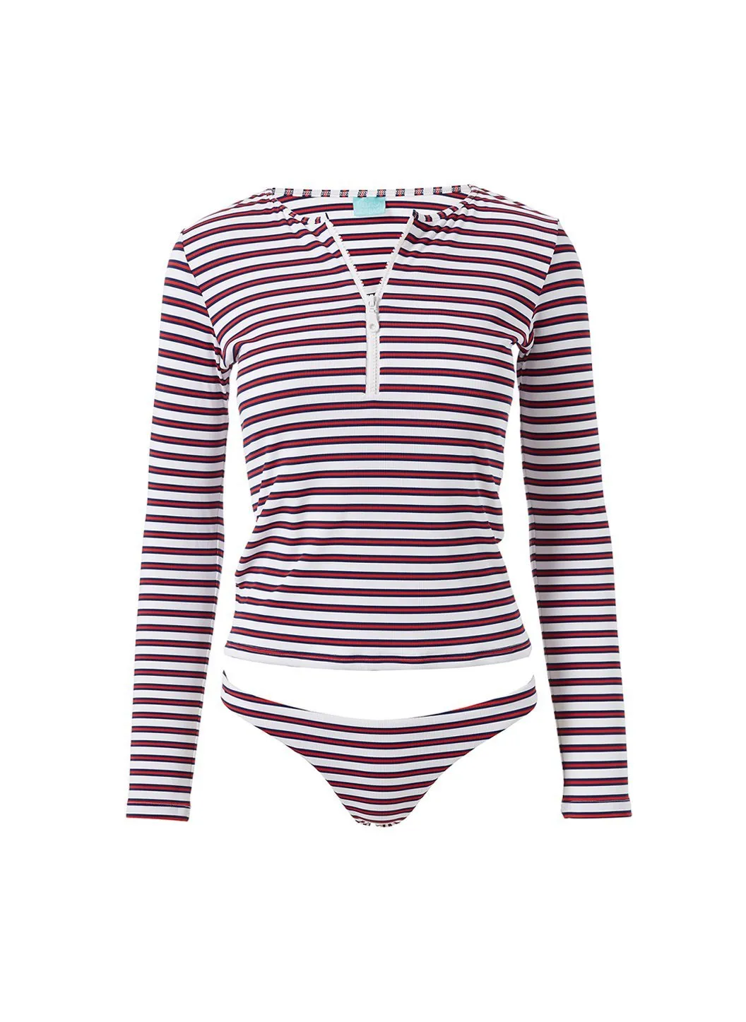 Cali Red Nautical Stripe Bikini