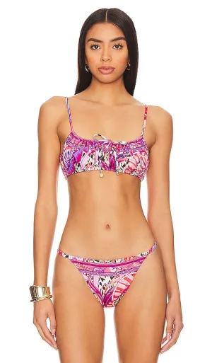 Camilla Gathered Bikini Top in Pink
