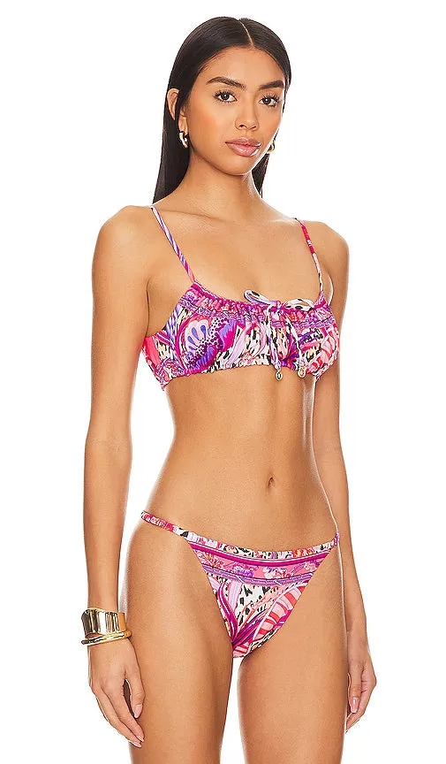 Camilla Gathered Bikini Top in Pink