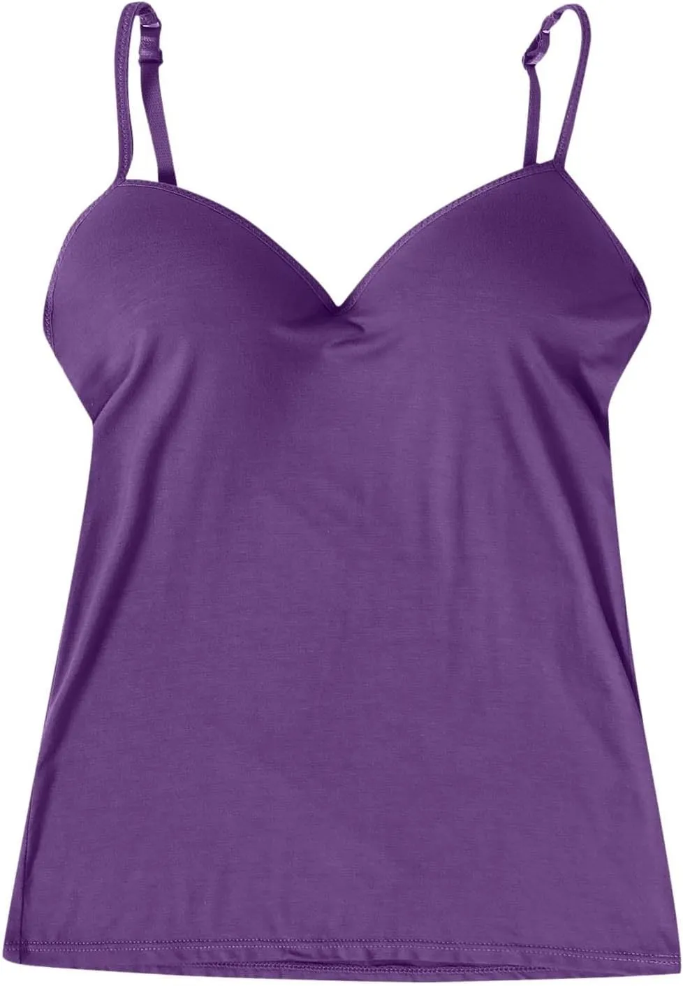 Camisole Top for Women Built in Bra Tank Top Spaghetti Strap Padded No Underwire Cami Yoga Workout Sports Undershirt