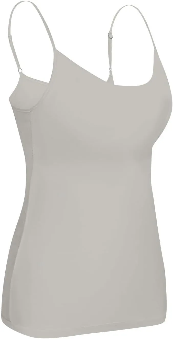 Camisole Tops for Women Summer Casual Spaghetti Strap Yoga Tank Tops Built in Bra Sports Padded Cotton Undershirts